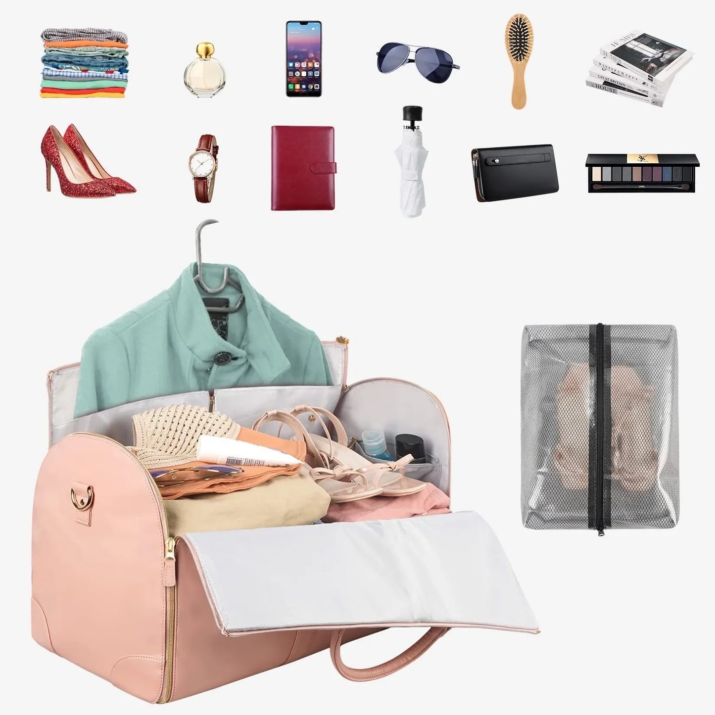 CarryMax™ High-Capacity Foldable Duffle Bag - Pink